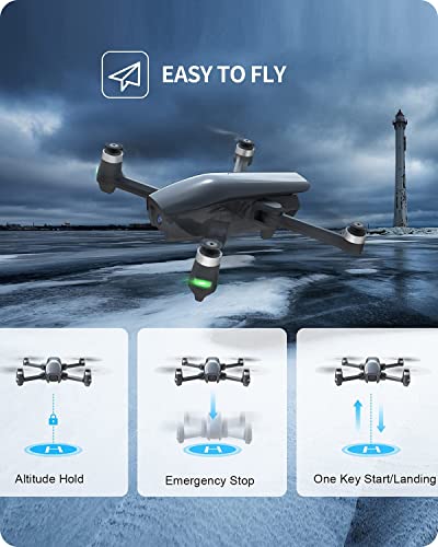 Holy Stone HS710 Drones with Camera for Adults 4K, GPS FPV Foldable 5G Quadcopter for Beginners with Optical Flow Positioning, Auto Return Home, Follow Me, Brushless Motor, 50 Mins Long Flight Time by Holy Stone