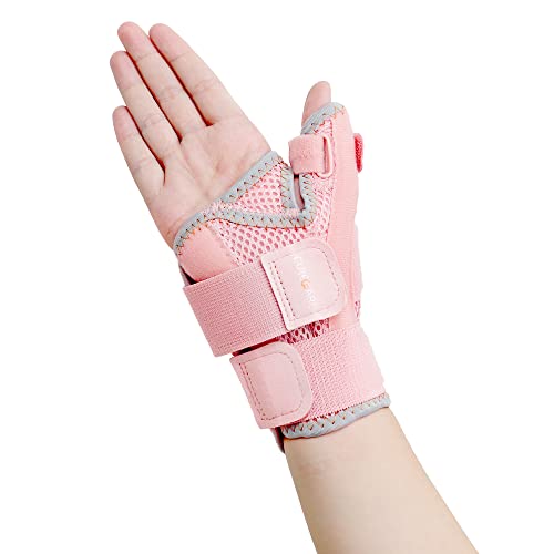2022 New Upgraded Thumb Splint for Right & Left Hand, Reversible Thumb Brace for Arthritis Pain And Support, Thumb Stabilizer for Sprains, Tendonitis Relief, One Size Fits Any Hand (Pink) by CURECARE