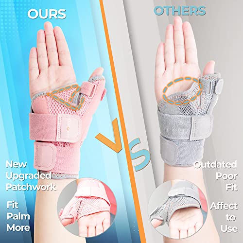 2022 New Upgraded Thumb Splint for Right & Left Hand, Reversible Thumb Brace for Arthritis Pain And Support, Thumb Stabilizer for Sprains, Tendonitis Relief, One Size Fits Any Hand (Pink) by CURECARE