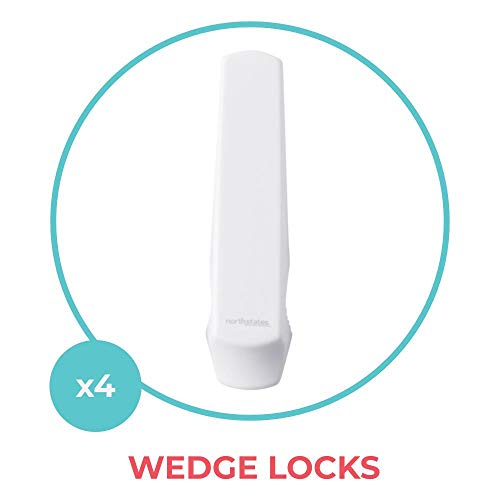 Toddleroo by North States Sliding Window & Door Wedge Locks | Limits The Space That Windows and Sliding Doors can Open | No Tools Required | Baby proofing with Confidence (4-Pack, White) from AmazonUs/NOFT9
