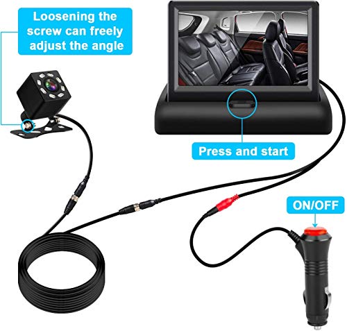 Shynerk Baby Car Mirror, 4.3'' HD Night Vision Function Car Mirror Display, Safety Car Seat Mirror Camera Monitored Mirror with Wide Crystal Clear View, Aimed at Baby, Easily Observe the Babyâs Move by Shynerk Baby