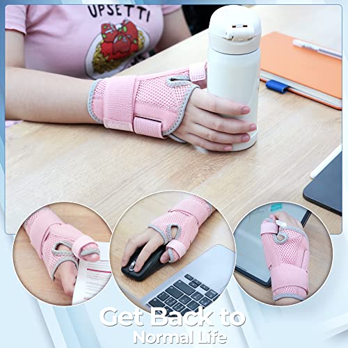 2022 New Upgraded Thumb Splint for Right & Left Hand, Reversible Thumb Brace for Arthritis Pain And Support, Thumb Stabilizer for Sprains, Tendonitis Relief, One Size Fits Any Hand (Pink) by CURECARE