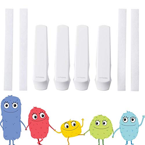 Toddleroo by North States Sliding Window & Door Wedge Locks | Limits The Space That Windows and Sliding Doors can Open | No Tools Required | Baby proofing with Confidence (4-Pack, White) from AmazonUs/NOFT9