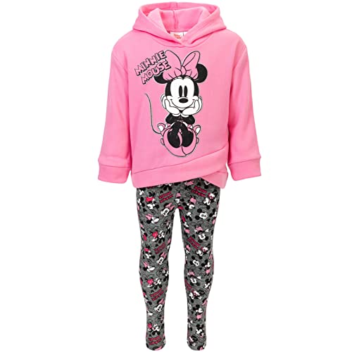 Disney Minnie Mouse Toddler Girls' 2-Piece Fleece Hoodie & Legging Set, Pink 24 Months by 