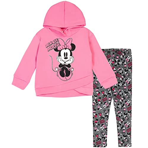 Disney Minnie Mouse Toddler Girls' 2-Piece Fleece Hoodie & Legging Set, Pink 24 Months by 