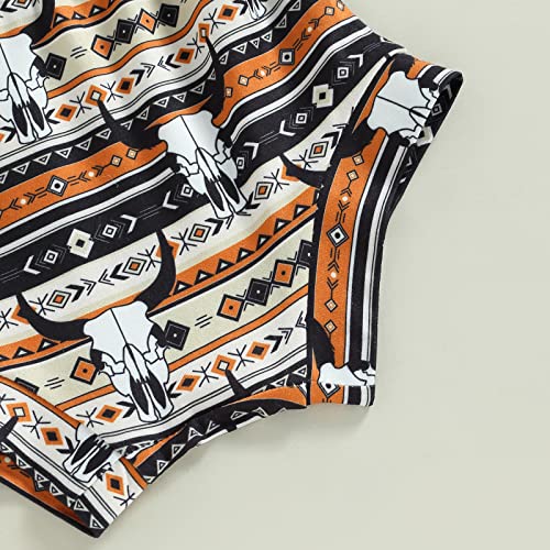 Western Baby Girl Clothes Short Sleeve Letter Print T-Shirt Tops Cow Print Shorts Boho Baby Girl Summer Clothes (Black White, 6-12 Months) from Muasaaluxi