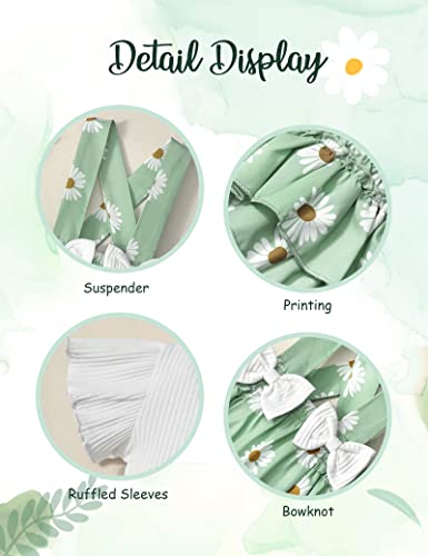 Queenstyle Baby Girl Clothes Summer Ruffle Short Sleeve 3-6 Months Girls Clothes Daisy Shorts Shorts Pants Set from 