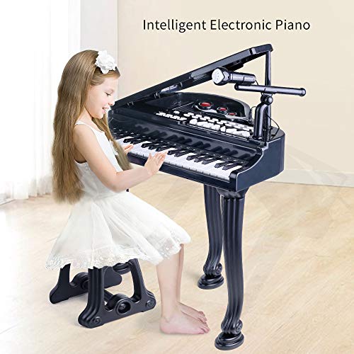 BAOLI 37 Keys Toddler Piano Toy Keyboard Black for Kids Birthday Gift 3 4 5 6 Years Old Kids with Microphone Stool Electronic Keyboard Multifunctional Toy Piano from BAOLI