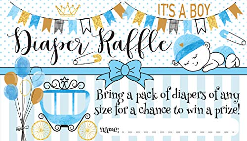 Diaper Raffle Tickets - It's A Boy - Set of 50 Double-Sided Raffle Cards - Blank Baby Shower Stationery - Fun and Colorful Baby Shower Supplies for Under $15! from Lone Star Art