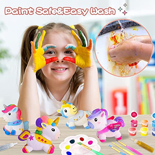 SpringFlower Unicorn Gift Toys for 3 4 5 6 7 8 Years Old Girls - Unicorn Arts and Crafts Painting kit Including 8 Cute Looking Unicorn Figures, DIY Creative Toy Gift for Kids by SpringFlower