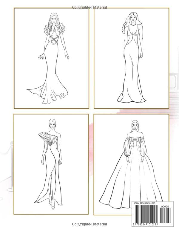 50 Gowns to Style Coloring Book: Modern Casual Runway Clothing To Design & Color With Fashion For Girls, Ladies, Teens, Adults, Young Artists & ... Modern, Cultural, Ball Gowns and More by Independently published