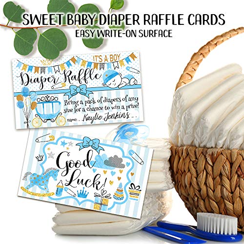 Diaper Raffle Tickets - It's A Boy - Set of 50 Double-Sided Raffle Cards - Blank Baby Shower Stationery - Fun and Colorful Baby Shower Supplies for Under $15! from Lone Star Art