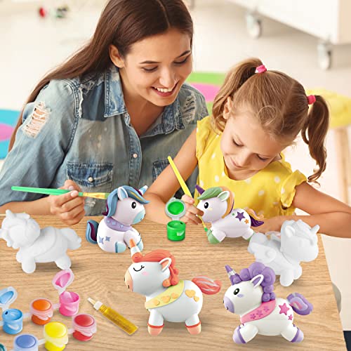 SpringFlower Unicorn Gift Toys for 3 4 5 6 7 8 Years Old Girls - Unicorn Arts and Crafts Painting kit Including 8 Cute Looking Unicorn Figures, DIY Creative Toy Gift for Kids by SpringFlower