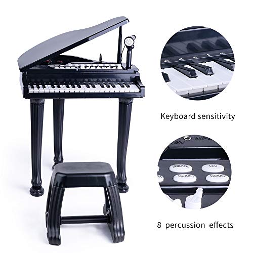 BAOLI 37 Keys Toddler Piano Toy Keyboard Black for Kids Birthday Gift 3 4 5 6 Years Old Kids with Microphone Stool Electronic Keyboard Multifunctional Toy Piano from BAOLI