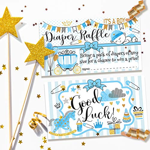 Diaper Raffle Tickets - It's A Boy - Set of 50 Double-Sided Raffle Cards - Blank Baby Shower Stationery - Fun and Colorful Baby Shower Supplies for Under $15! from Lone Star Art