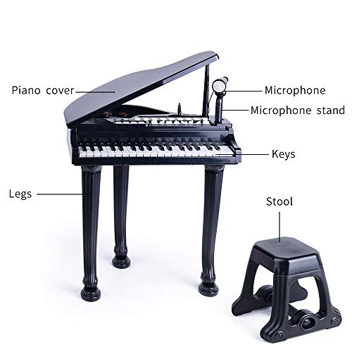 BAOLI 37 Keys Toddler Piano Toy Keyboard Black for Kids Birthday Gift 3 4 5 6 Years Old Kids with Microphone Stool Electronic Keyboard Multifunctional Toy Piano from BAOLI