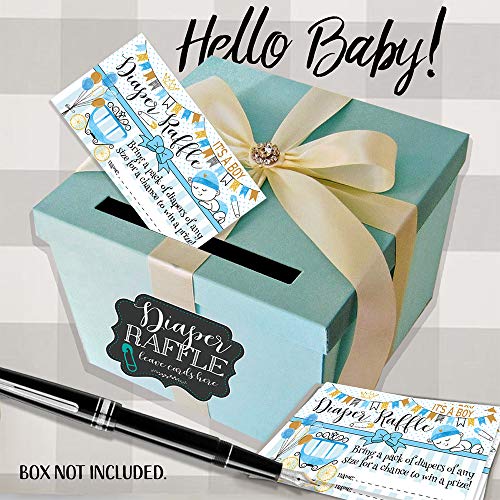 Diaper Raffle Tickets - It's A Boy - Set of 50 Double-Sided Raffle Cards - Blank Baby Shower Stationery - Fun and Colorful Baby Shower Supplies for Under $15! from Lone Star Art