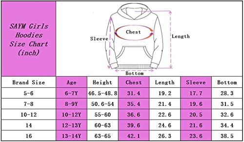 SAYM Big Girls Galaxy Fleece Pockets Sweatshirts Jacket Pullover Hoodies NO21 M from 