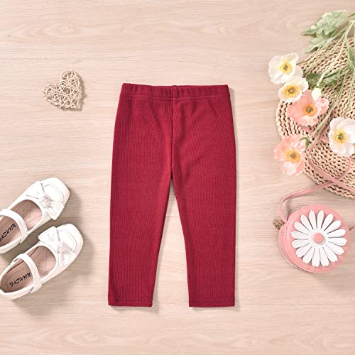 3T - 4T Little Toddler Girls Fall Outfit Floral Ruffle Tunic Pants Clothes Set Winter Clothing Red from 