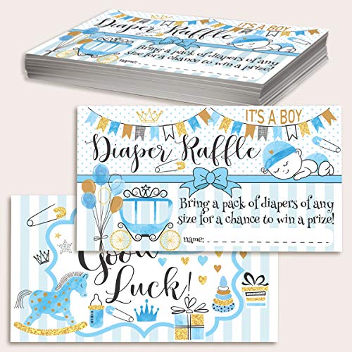 Diaper Raffle Tickets - It's A Boy - Set of 50 Double-Sided Raffle Cards - Blank Baby Shower Stationery - Fun and Colorful Baby Shower Supplies for Under $15! from Lone Star Art