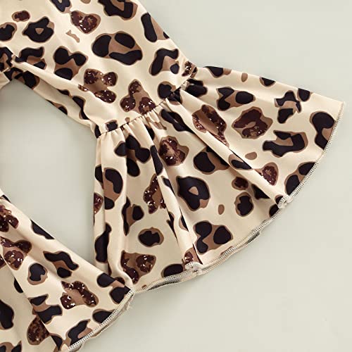 Newborn Baby Girl Clothes Infant Rib Frill Long Sleeve Romper Flared Pants Headband Set 3pcs Fall Winter Outfits (C- Beige- Mock Neck, 3-6 Months) from fhutpw