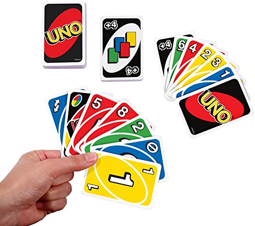 UNO - Classic Colour & Number Matching Card Game - 112 Cards - Customizable & Erasable Wild - Special Action Cards Included - Gift for Kids 7+, W2087 from Mattel