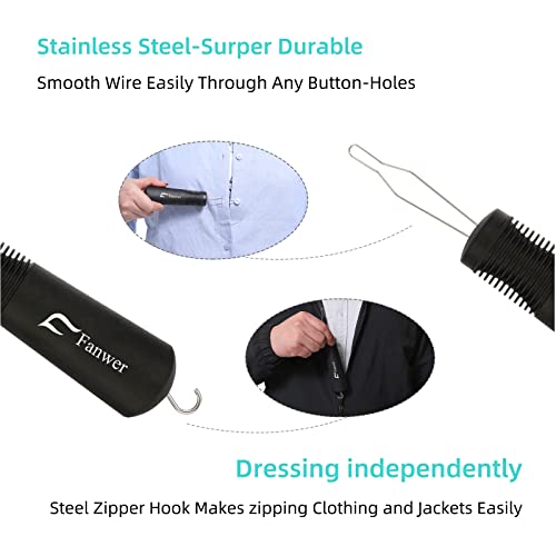 Button Hook and Zipper Pull One Hand Buttons aids Button Assist Device from Fanwer