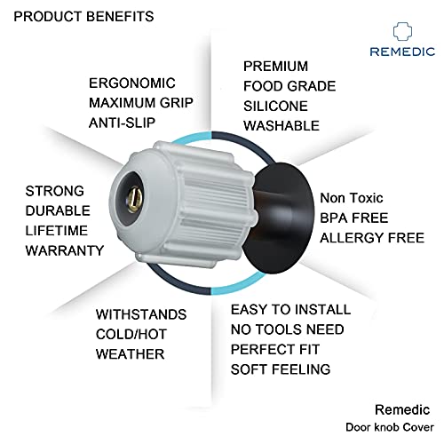 Remedic Doorknob Grips - Arthritis & Senior Living Aids, Open Doors Easily,Glow in The Dark Set of 4â¦ by remedic