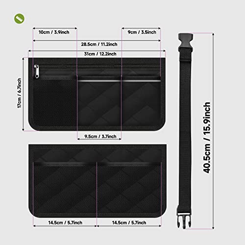 Wheelchair Accessories, Waterproof Wheelchair Bags to Hang on Side with Bright Line Black Storage Organizers for Home/Outdoor/Baby Cart (Black Side Upgraded Version) by mantian