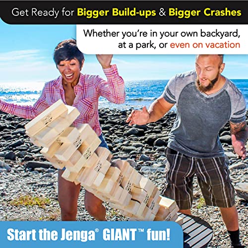 Jenga Official Giant JS7 - Jumbo Large Size Stacks to Over 5 feet, Includes Heavy-Duty Carry Bag, Premium Hardwood Blocks, Splinter Resistant, Precision-Crafted Known Trusted Brand Game by Art's Ideas (RKG Inc dba Art's Ideas)
