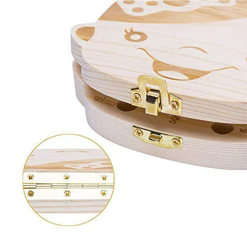 OMANI Tooth Box for Baby, First Tooth Fairy Keepsake Box, Wooden Teeth Box Tooth Saver, Teeth Storage for Lost Teeth Kids Gift (Girl) from OMANI
