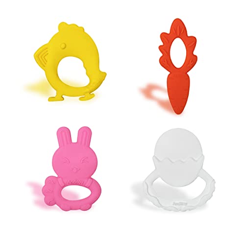Anditoy 4 Pack Easter Teething Toys My First Easter Teether for 3-12 Months Baby Toddlers Easter Basket Stuffers Gifts by Anditoy