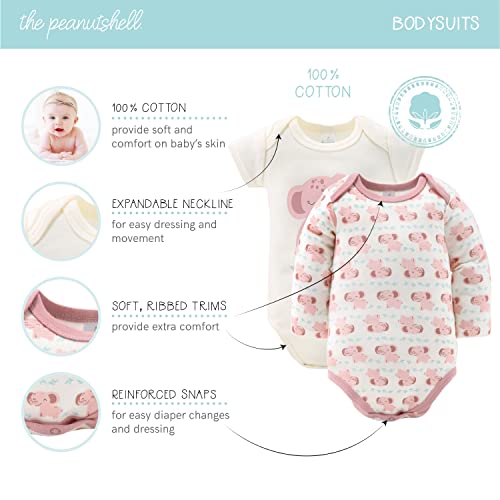The Peanutshell Newborn Clothes & Accessories Set | 30 Piece Layette Gift Set | Fits Newborn to 3 Months | Pink Elephant & Floral by Farallon Brands