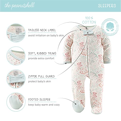 The Peanutshell Newborn Clothes & Accessories Set | 30 Piece Layette Gift Set | Fits Newborn to 3 Months | Pink Elephant & Floral by Farallon Brands