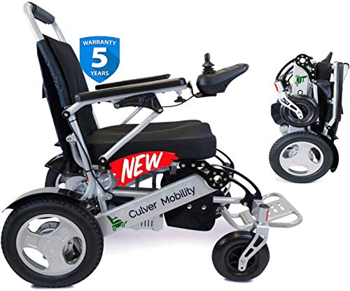 Culver Best Rated Exclusive Dual â500Wâ Motors Deluxe Electric Wheelchair for Adults. All Terrain Heavy Duty Lightweight Foldable Dual Battery Travel Power Wheelchairs (Free Wheelchair RAMP Gift). from JBH