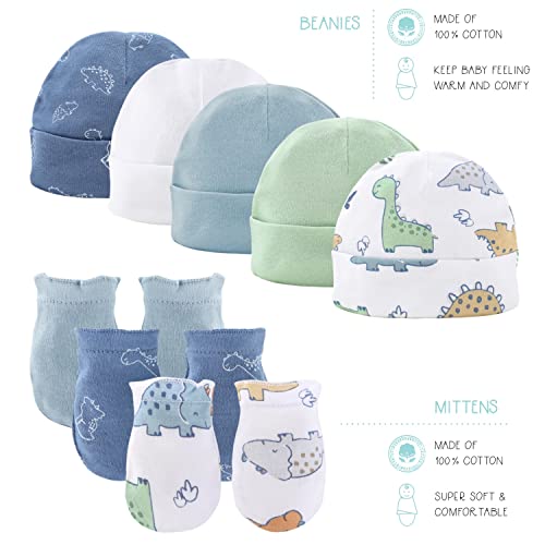 The Peanutshell Newborn Clothes & Accessories Set for Baby Boys - 23 Piece Layette Gift Set - Fits Newborn to 3 Months - Dinosaur by Farallon Brands