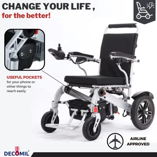 DECOMIL - Foldable Electric Wheelchairs, Electiric Powered Wheeelchair for Adults, Motorized Wheelchair with 2x250W Motors, Durable and Portable Wheelchair for Elders from DECOMIL LLC