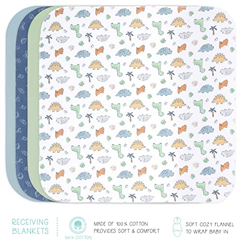 The Peanutshell Newborn Clothes & Accessories Set for Baby Boys - 23 Piece Layette Gift Set - Fits Newborn to 3 Months - Dinosaur by Farallon Brands