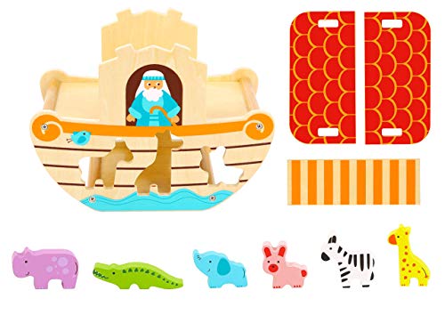 woody treasures Wooden Toys - Noah's Ark Toy (Educational & Development Toys, Great Gift for Girls and Boys) by Clever Child