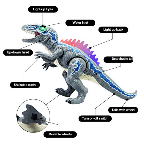 Dinosaur Toys for 3-5 Year Old Boys Girls, Electronic Dinosaur Toy Walking with LED Light Up Roaring Realistic Simulation Sounds Dino Remote Control Dinosaur Toys for Kids Gifts Age 3 4 5 6 7 by GOTDAYJOY