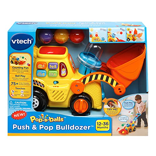VTech Pop-a-Balls Push & Pop Bulldozer,Yellow by V Tech