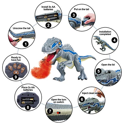 Dinosaur Toys for 3-5 Year Old Boys Girls, Electronic Dinosaur Toy Walking with LED Light Up Roaring Realistic Simulation Sounds Dino Remote Control Dinosaur Toys for Kids Gifts Age 3 4 5 6 7 by GOTDAYJOY