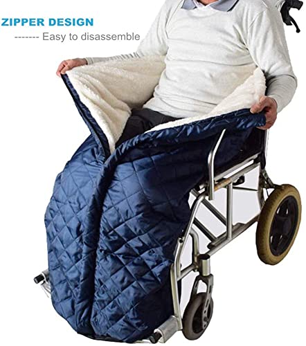 Gitzer Lightweight Wheelchair Blanket with Zipper and Villus, Wheelchair Cover for Adults Wheelchair Cosy Wheelchair Warm Covers Leg and and Lower Body Universal fit for wheelchairs by Gitzer-1218-01