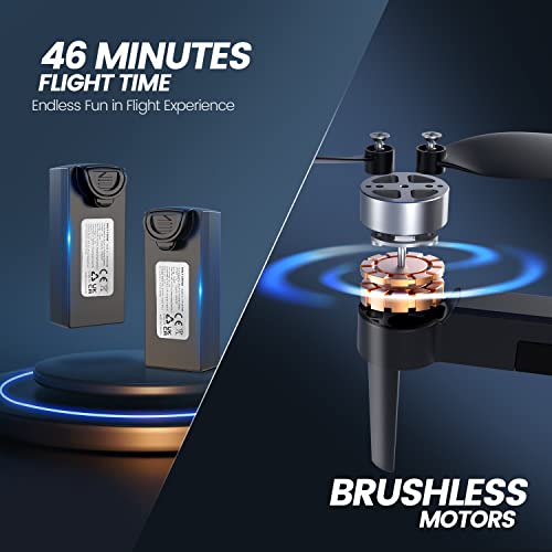 Holy Stone GPS Drone for Adults with Rock Steady 2.5K Camera 2-axis Gimbal,HS360 FPV Quadcopter for Beginners,Brushless Motor,46Mins Flight Time,Long Range,5GHz Wifi Video,Follow Me,Auto Return Home by Holy Stone