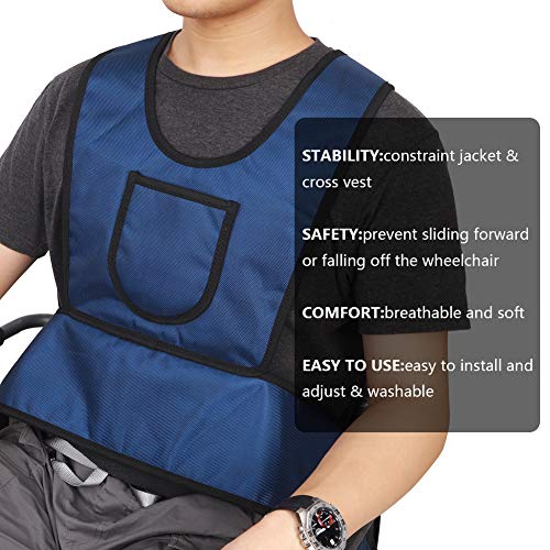 Wheelchair Seat Belt,Wheelchair Harness Adult,Wheelchair Belts to Prevent Sliding,Wheelchair Restraints for Elderly Patient Disabled,FUSHIDA Constraint Jacket,Chest Posey Vest Restraint Belt by Fushida