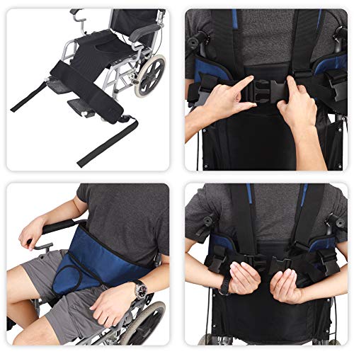 Wheelchair Seat Belt,Wheelchair Harness Adult,Wheelchair Belts to Prevent Sliding,Wheelchair Restraints for Elderly Patient Disabled,FUSHIDA Constraint Jacket,Chest Posey Vest Restraint Belt by Fushida