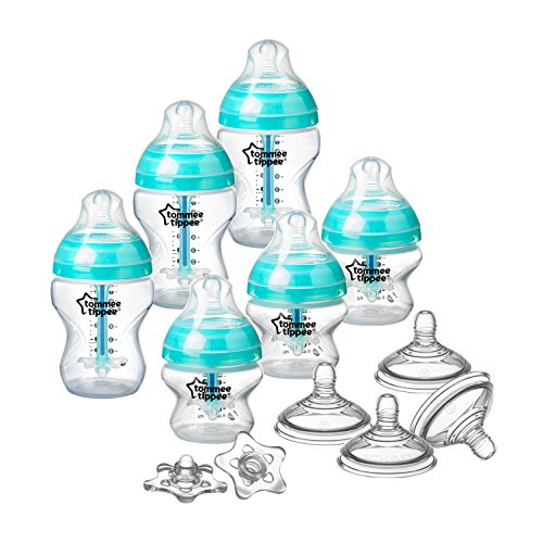 Tommee Tippee Advanced Anti-Colic Newborn Baby Bottle Feeding Set, Heat Sensing Technology, BPA-Free , Teal , 10 Piece Set from Tommee Tippee