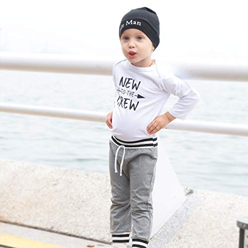 Newborn Baby Boy Clothes Long Sleeve Romper Outfits Set New to The Crew Outfits Baby Boy Clothes 0-3 Months by 