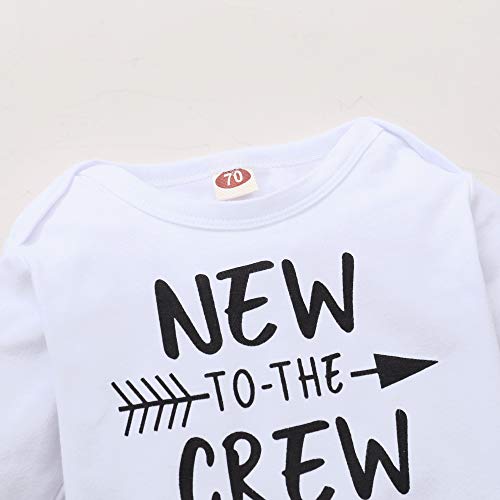 Newborn Baby Boy Clothes Long Sleeve Romper Outfits Set New to The Crew Outfits Baby Boy Clothes 0-3 Months by 