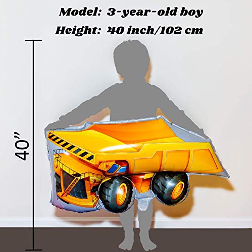 Construction Birthday Party Supplies Set Construction Party Decorations Kits Dump Truck Party Pack for Kids with Dump Truck Balloon Excavator Balloon and Bulldozer Balloon for Boys Birthday Party Decorations by CapriValley